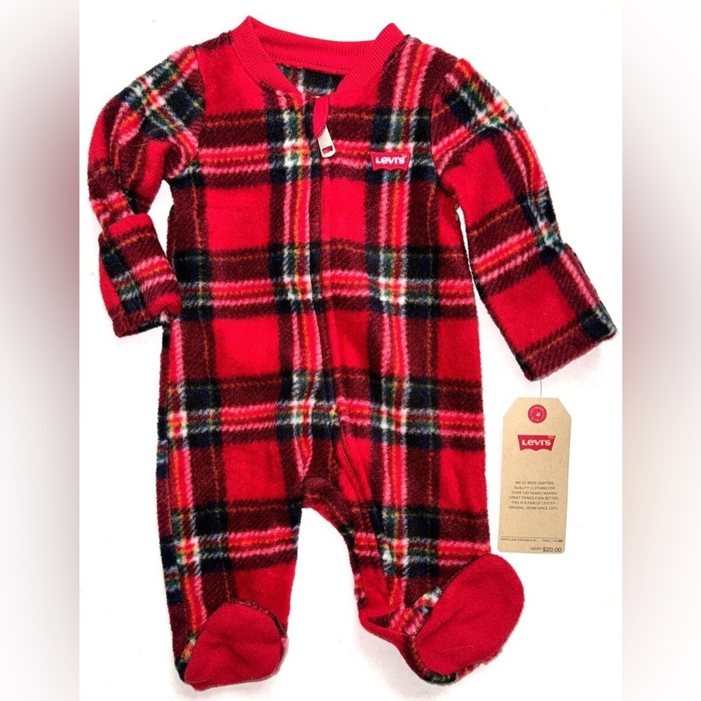 Levi’s One Piece Fleece‎ Pajama Sleeper Footies NWT Baby